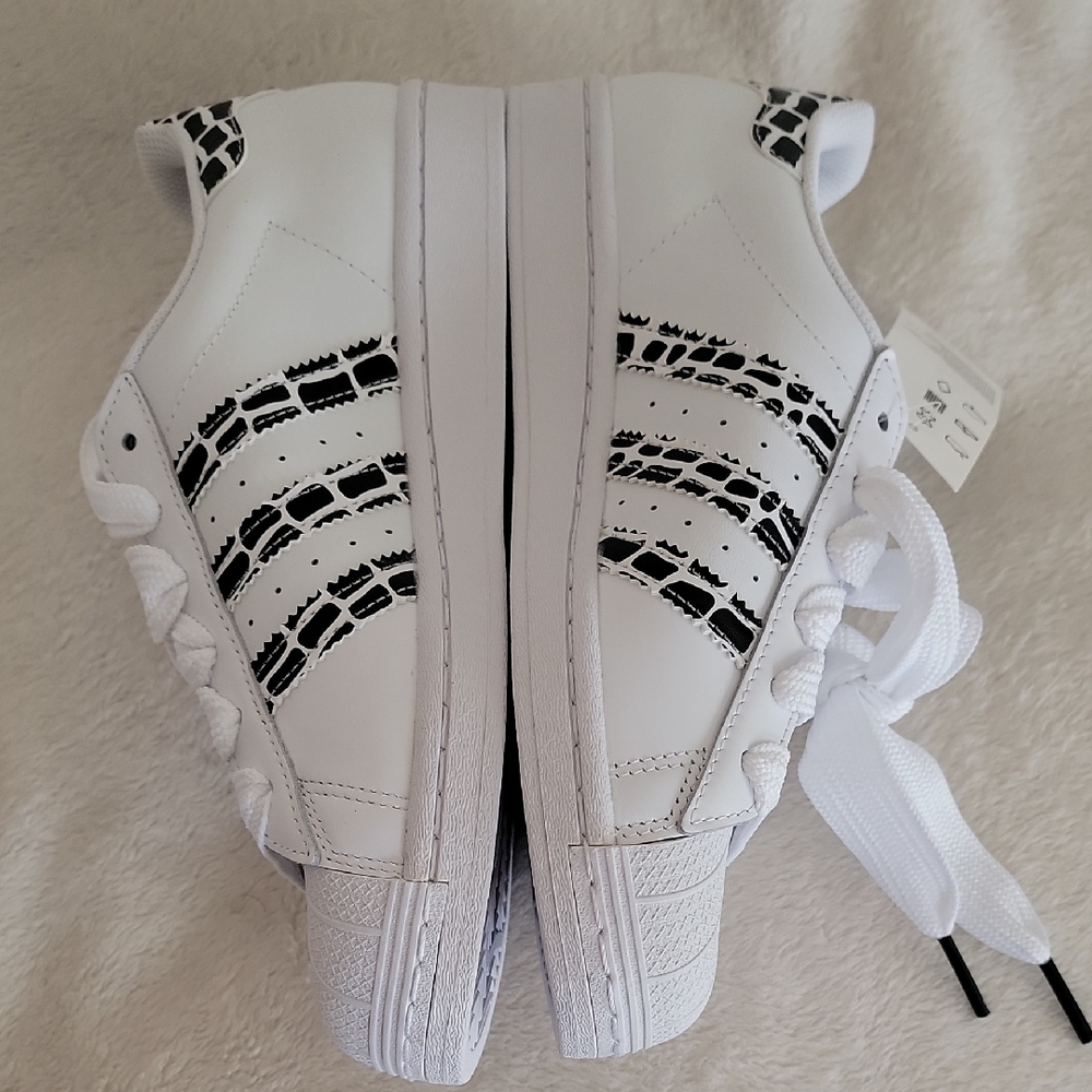 Adidas Superstar Original Casual Leopard Stripes Shoes For Women Size 7.5 - Picture 4 of 10